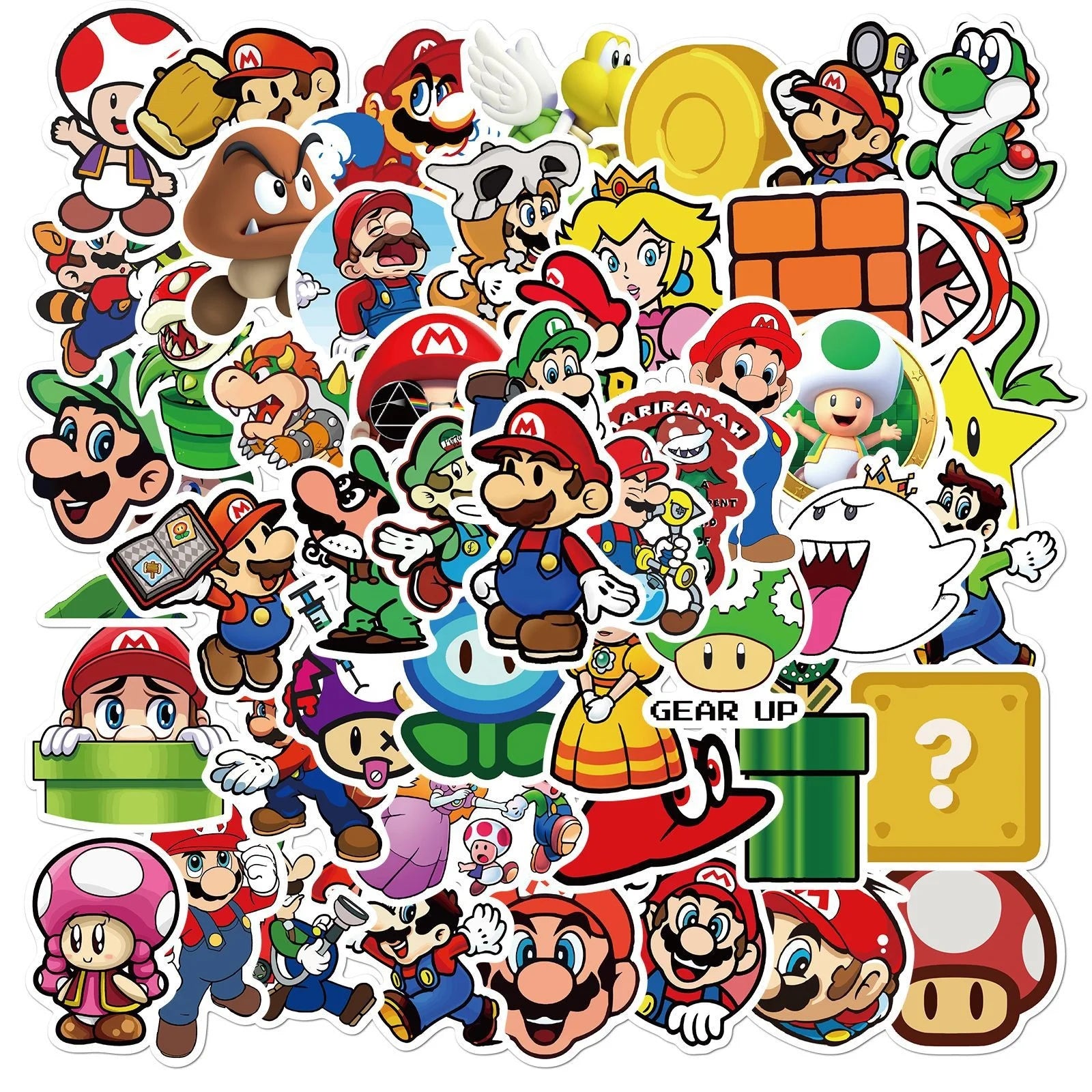 50Pcs New Pattern Super Brothers Game Sticker for Girls Boy Water Bottle Fridge Phone Luggage Laptop Decor Stickers