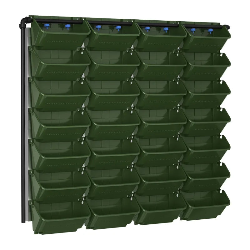 Naturix Patented Vertical Green Wall Living Garden with Irrigation System Wall Mounted Plastic Flowerpots