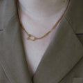 2025 Popular Jewelry Simple Classic Stainless Steel Necklace 18K Gold Plated Horseshoe Shaped Pendant Necklace for Women