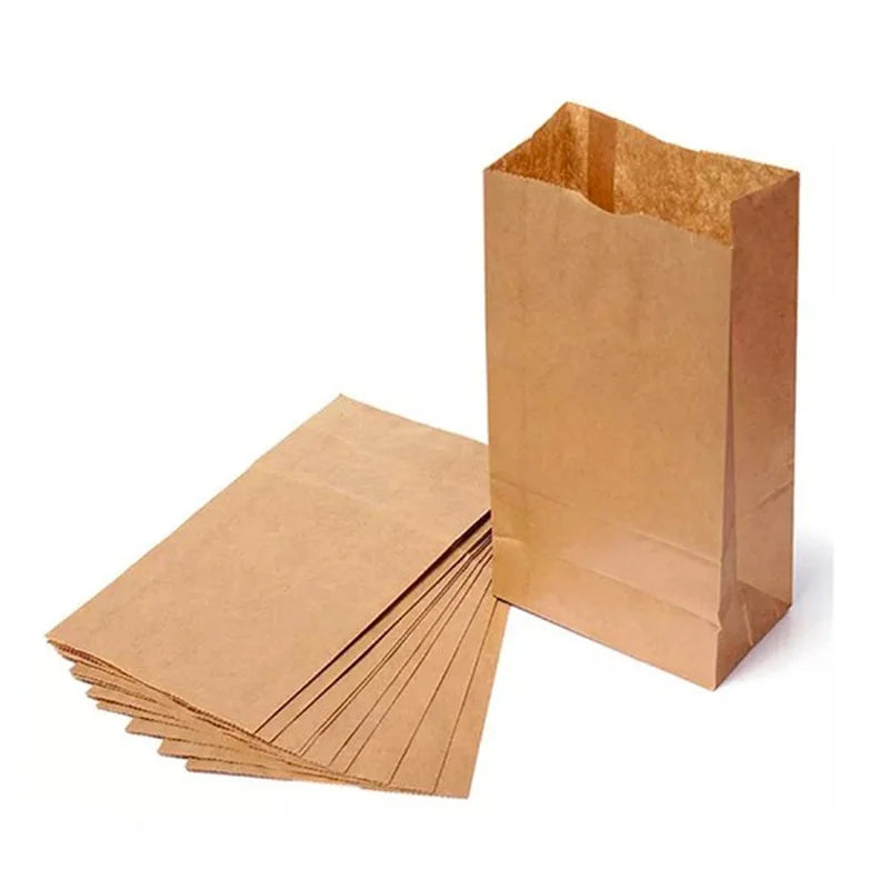 Recyclable Kraft Paper SOS Bag Square Fruit Vegetable Bread Packaging Bags With Custom Packaging