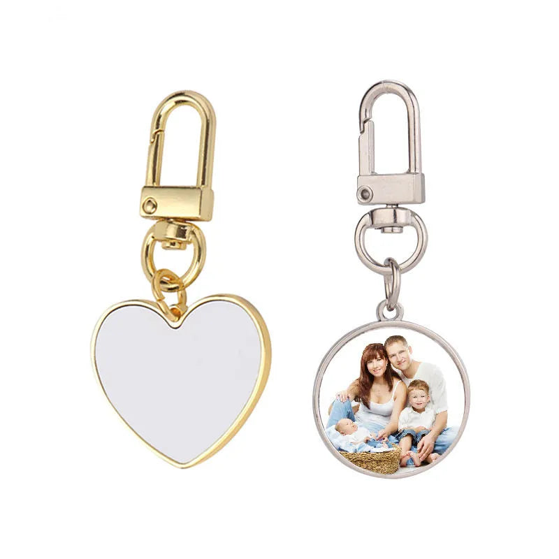 RubySub Hot Sale DIY Mother's Day Souvenir Gift Sublimation Metal Heart Keychain