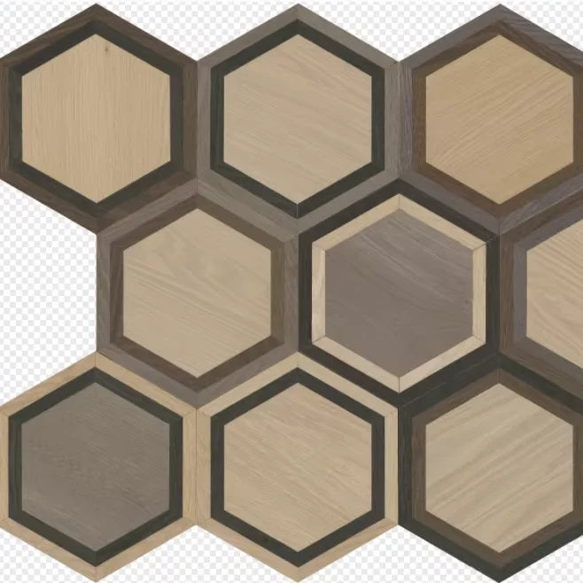 Modern Luxury Stylish Oak Engineered Multilayer 15mm Thick Geometric Wood Parquet Flooring UV Coated Click Lock Brushed Indoor