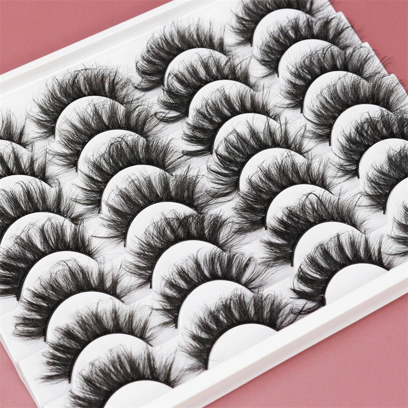 Abestyou 14pairs 3d Mink Russian Lashes Full Strip Natural False Eyelashes Extension Wholesale Fluffy Eye Lashes Private Label