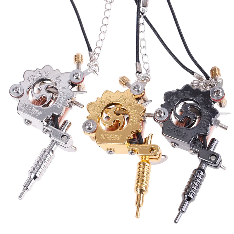 Kissure Hot Charms Platinum Plated Mini Tattoo Machine Necklace Pendant Gift Accessories