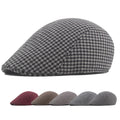 MIO Classic Men Plaid Cotton Ivy Flat Hat Custom Logo Gatsby Golf Hat Winter Warm Fashion Beret Hat Adjustable Newsboy Cap
