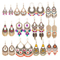 23 Styles Vintage Ethnic Antique Copper Plated Baroque Boho Statement Earring Jewelry for Women