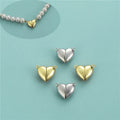 GP Polished Puff Heart Connection Clasp S925 Sterling Silver for Permanent Jewelry Chains Making Accessories Wholesale