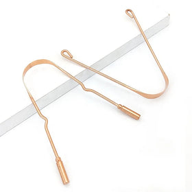 Wholesale Eco-Friendly U-Shaped Anti-Slip Reusable Copper Tongue Scraper for Oral Hygiene and Home Use