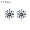 CZCITY Earing Lady Diamond Small Sterling Silver Rhodium Plated 925 VVS Wholesale Moissanite Stud Earring