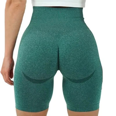 Contour Butt Lift Speckled Compression Biker Workout Fitness Gym Wear Seamless High Waist Shorts Women