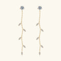 Elegant Leaf Design VVS1 Long Moissanite Earring 925 Sterling Silver Luxury Party Yellow Moissanite Earrings for Women