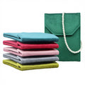Luxury Square Velvet Pearl Necklace Jewelry Storage Bag Snap with Creative Jewelry Packaging Pouch Bag