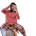 New Design Free Size Milk Cotton Long Sleeve Sets Women's Sleepwear Round Neck Home Clothes