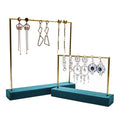 Wholesale Live Props Jewelry Packaging Luxury Gold Plated Metal Velvet Necklace Stand Custom Earrings Jewelry Display Stand