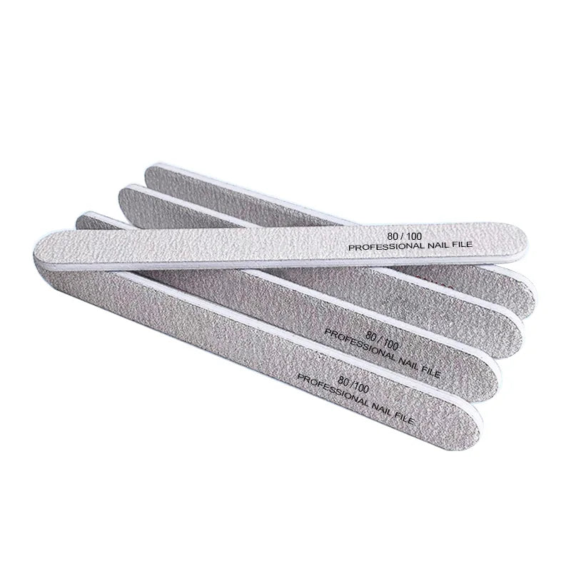 1000Pcs/Case Zebra Regular Plastic Nail File 80/100 Grit for Salon Manicure
