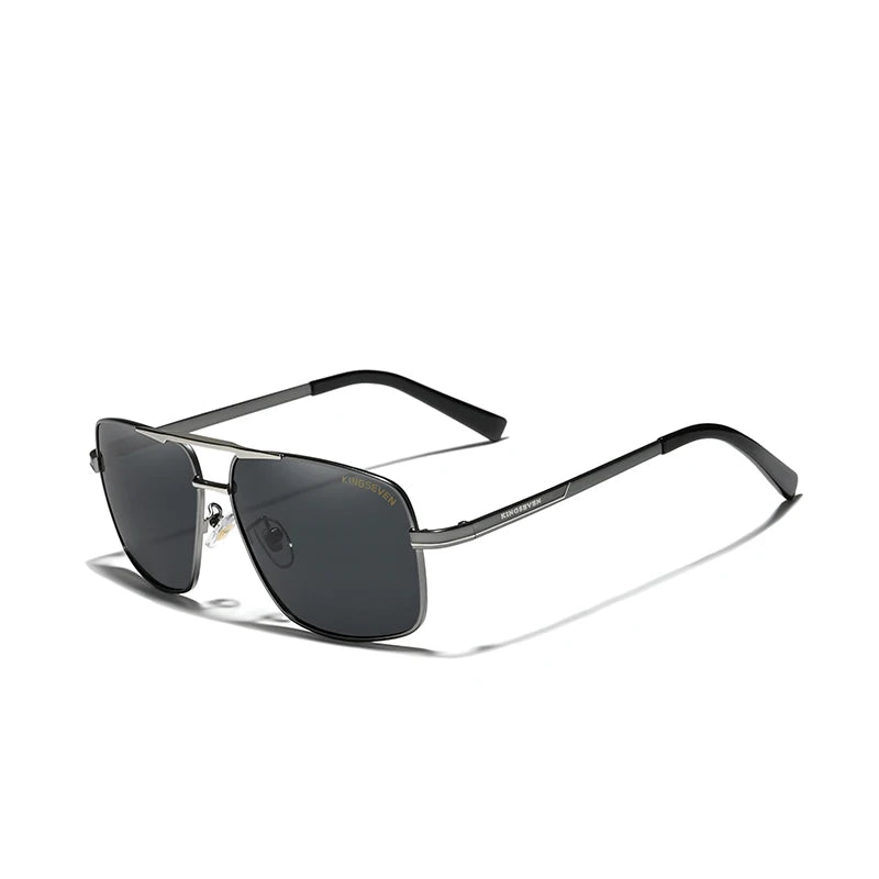 Men's Pilot Fashion Square Full Rim UV400 Polarized Sunglasses Stainless Steel Frame Polycarbonate Lenses Fishing Driving