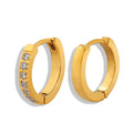 New Minimalist Paved Cz Diamond Huggie Earrings Stainless Steel 18k Gold Plated Hypoallergenic Cubic Zircon Round Hoop Earrings