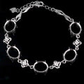 Sterling Silver 9*11mm Semi Mount Bracelet Empty Support Blank Claw Setting S925 Base Holder Without Center Stone Inlay for DIY
