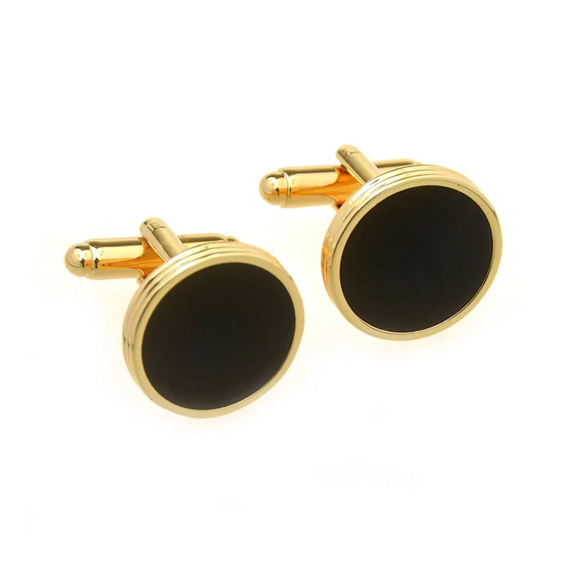 Wholesale Black Agate Stone Elegant Cufflinks Custom Men's Suit Shirt Fashion Accessory Wedding Tuxedo Trendy Jewelry Gift Set