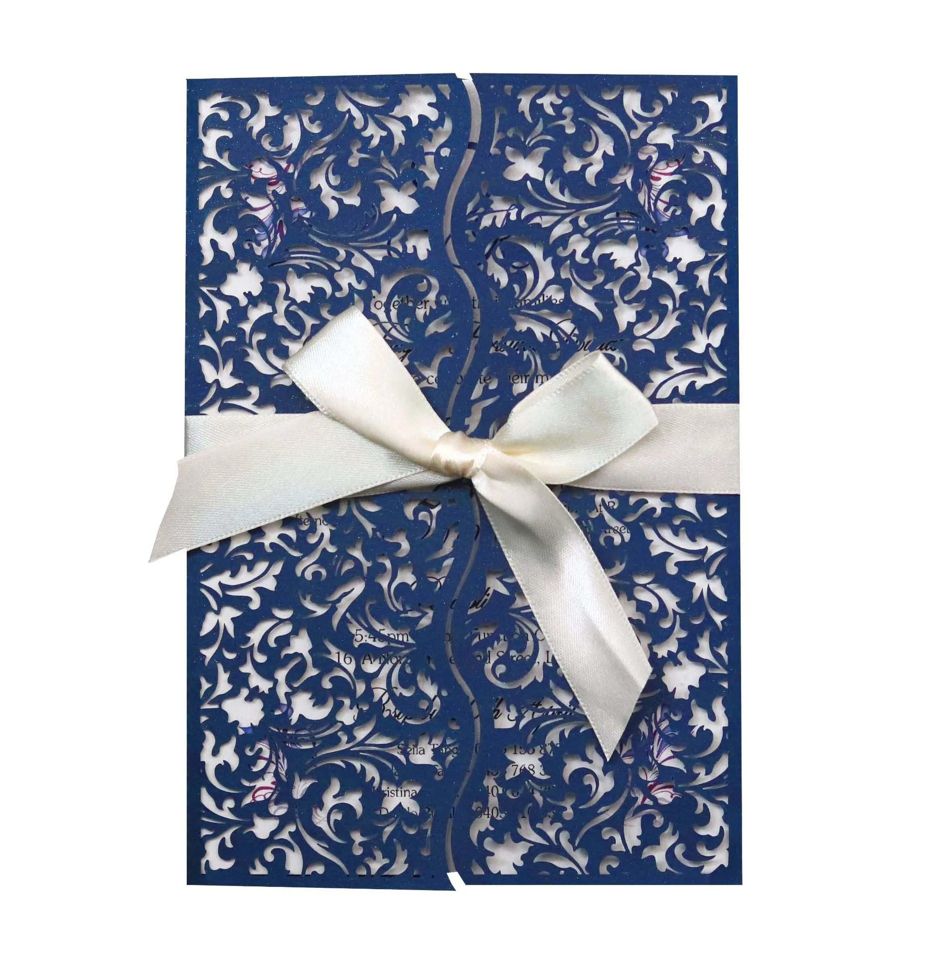 Razer Gold Gift Wholesale Custom Wedding Invitation Card Printing European Style Thank You Card Festival Greeting Card Holder