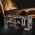 Wholesale Business Souvenirs Crystal Pen Holder Custom 3d Laser Engraved Crystal Cube for Office Decoration