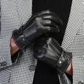 OEM Winter Thermal Touch Screen PU Leather Outdoor Driving Riding Gloves for Men Winter Gloves