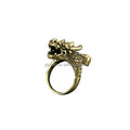 Wholesale CA328 Vintage Creative Brass Dragon Ring Men's Pure Copper Solid Domineering Mini  Dragon Head Ring