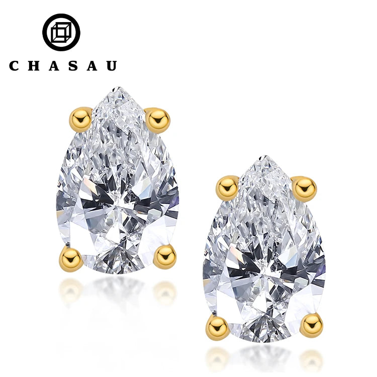 High Quality Wholesale Pear Cut 0.5ct Moissanite 925 Sterling Silver Simple Stud Earring for Women Jewelry Gift