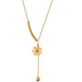 Ivanda Delicate Stainless Steel Daisy Flower Necklace Gold Plated Y Shape Chain Necklace for Wedding or Student Girlfriend Gift
