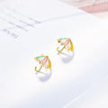 Trendy Cute Colorful Enamel Umbrella Stud Earrings for Daughter Girls Women Jewelry Small Earrings
