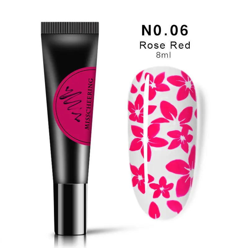 12 Colors Private Label Nail Art UV LED Fast Cure Gel 8g Stamping Gel Polish for NAil Art DIY