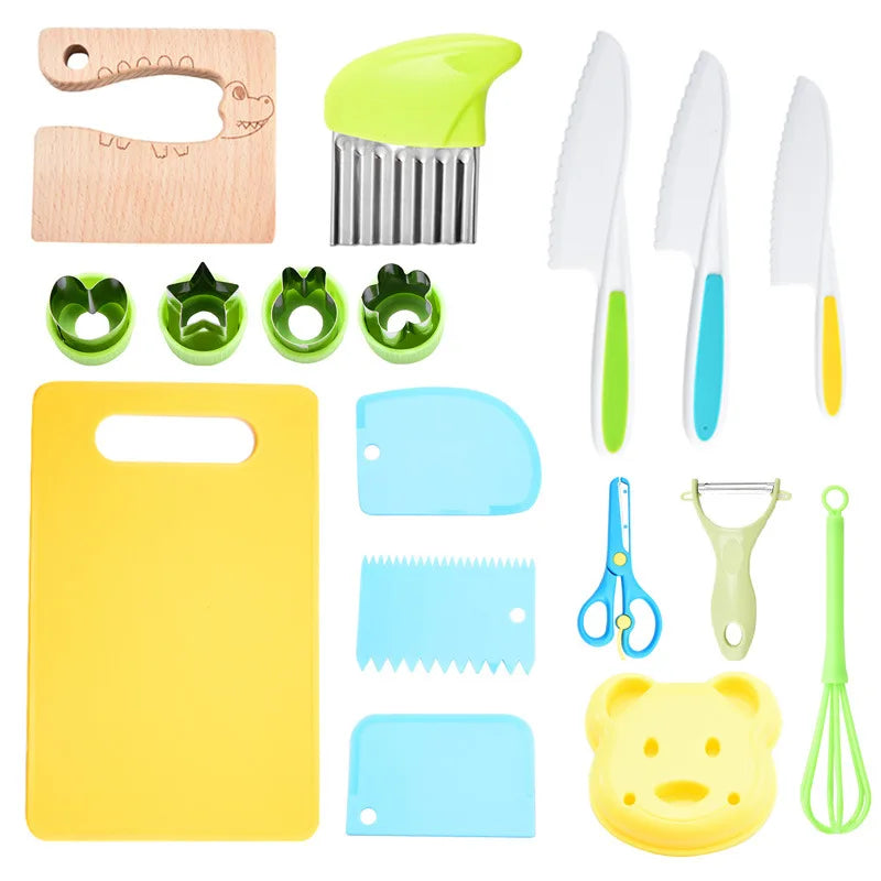 Children's Plastic Knife Small Chopping Board Kindergarten Cut Vegetable Knife Cutting Board Bread Dessert Knife
