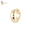 6mm FJ Fallon Fashion Jewelry Glossy Wedding Band Rings Plated in 14K Gold Brass Based