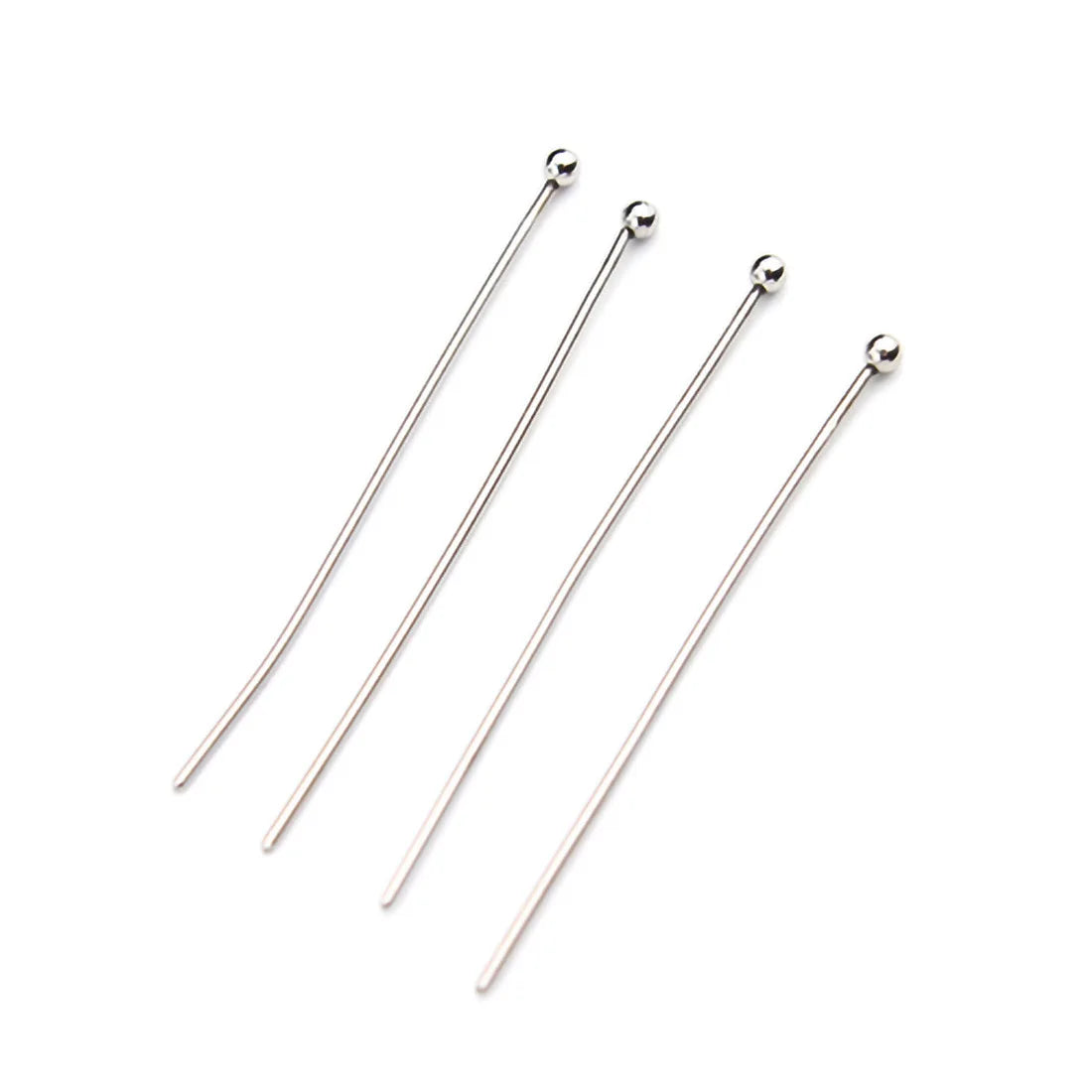 14K Gold Plated Stainless Steel Silver Tone Wire Eye Pins Smooth Loop Findings Head Pin for DIY Jewelry Making