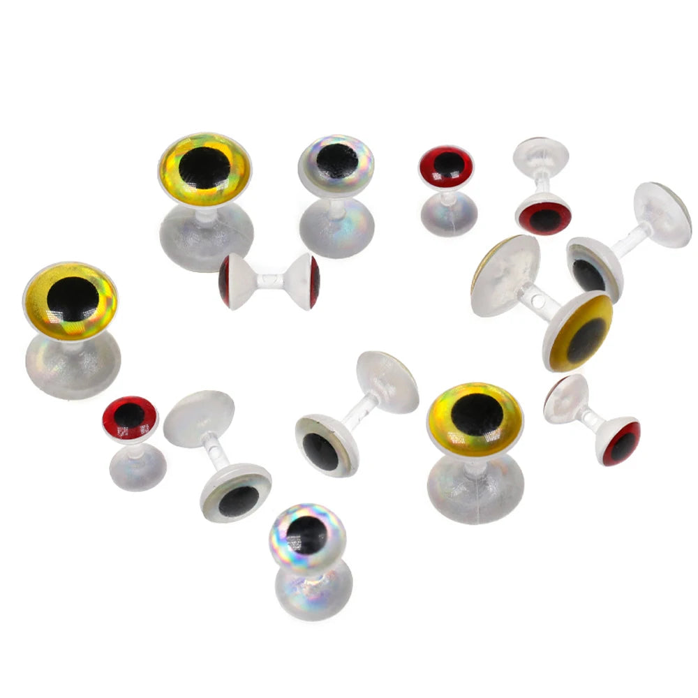 Wholesale Fly Tying Realistic 3D Weightless Dumbbell Eyes 6mm 8mm 10mm Resin Fishing Lure Eyes Fly Tying Materials