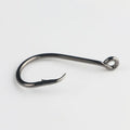 OEM High Carbon Steel 7384 Barb Hook Thick Seal Dark Nickel Circle Hooks for Lure Fishing of Catfish Shark Pike Cod