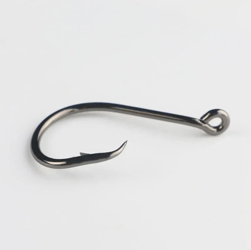 OEM High Carbon Steel 7384 Barb Hook Thick Seal Dark Nickel Circle Hooks for Lure Fishing of Catfish Shark Pike Cod