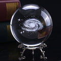 Small Bridge Wholesale High Quality 3D Laser Engraved Milky Way Galaxy Crystal Ball for Souvenir Gifts and Home Decorative