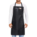 Black Neck Hanging Waterproof Apron With Multiple Pockets Suitable for Beauty and Hairdressing Service Staff Apron