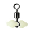 3 Way Cross Line Luminous Rolling Fishing Swivels Snaps Gourd Shape Glow in Dark Beads and Rolling Swivels Fishing Connectors