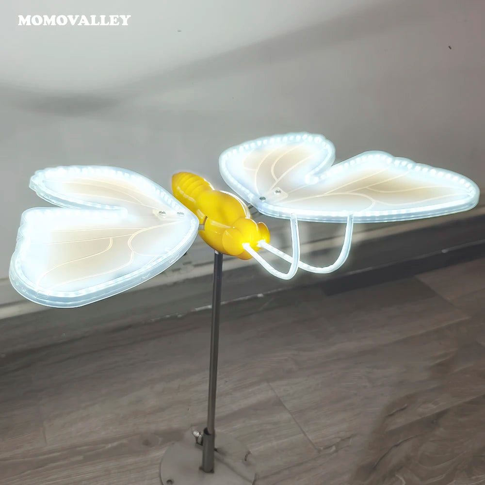 New Flying Hanging Butterfly Decoration Moving LED Lights PVC Material IP65 Wedding Party Events Landscape Christmas Decor