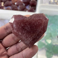 Wholesale Natural Crystal Crafts Strawberry Quartz Faceted Heart Natural Crystal Carving Hearts Polished Crystal Crafts for Gift