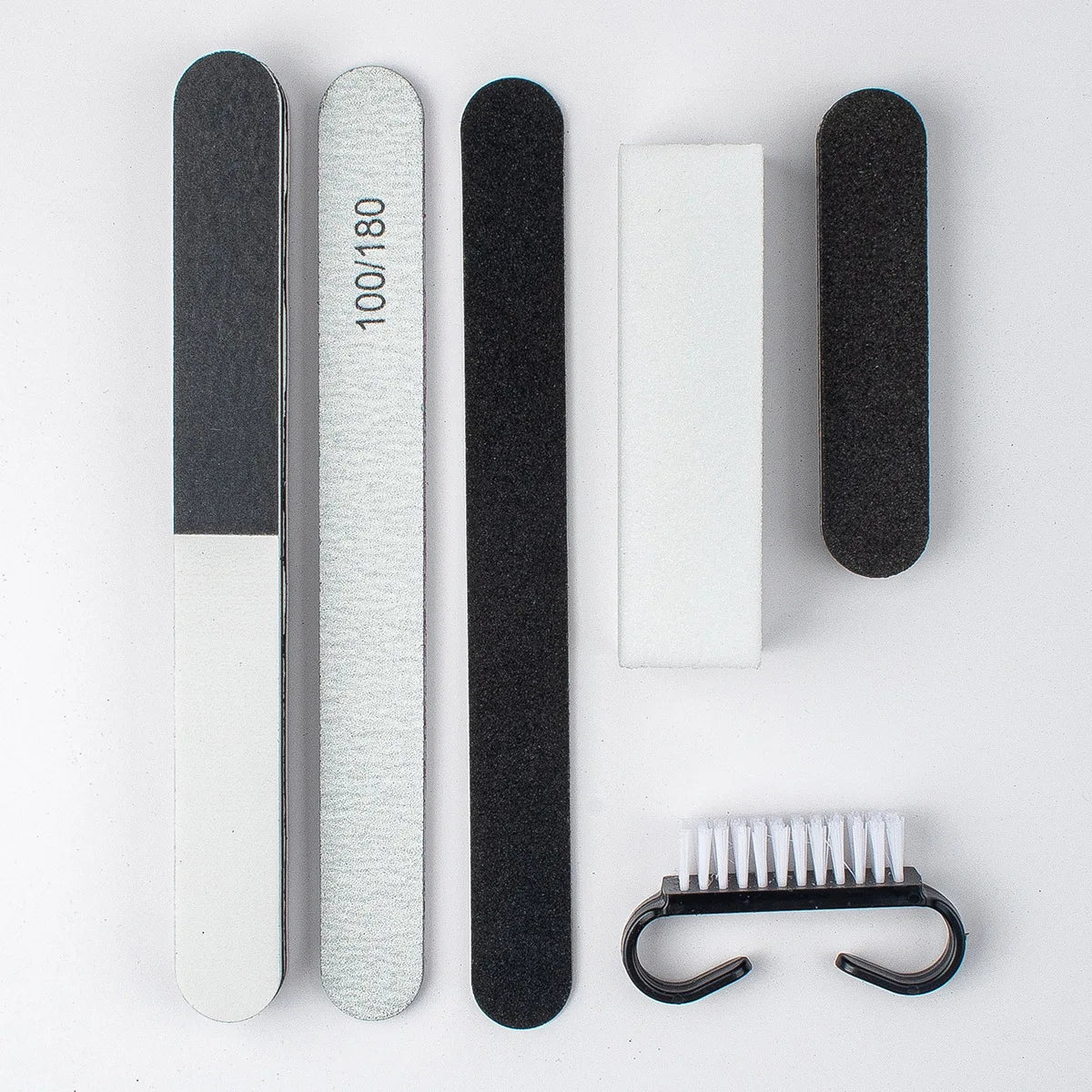 6Pcs/set Nail Art Buffer File Block Professional Manicure Tools Kit Rectangular Nail Files Brush Nail Art Tools