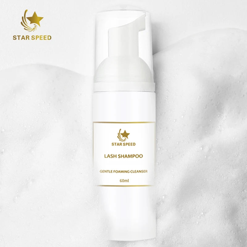60ml  Lash Shampoo Mild Soft Foam Custom Bottles Private Label Lash Remover Shampoo
