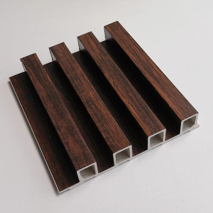 Hotel Lobby Background Grille Wainscoting Wpc Faux Luxury Villa Fluted Bamboo Wall Cladding