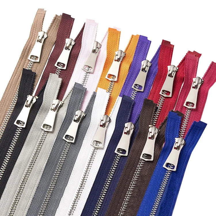 Garment Accessories Manufacturers Stock 5# Brass Copper Metal Zipper Open-end Tail Bag Suitcase Jacket Coat Zipper