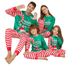 New Arrival Clothes for Kids Red Plaid Trousers Print Letter Long Raglan Sleeve Breathable Women Christmas Pajama Set