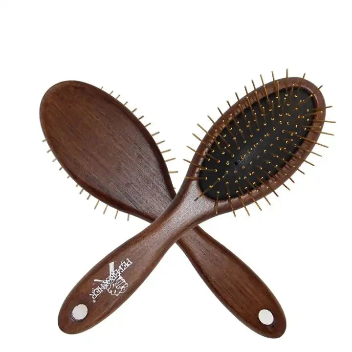 Wholesale Upscale Wood Handle Pet Dog Grooming Hair Comb Remover Brush With Copper Needle Brush Comb