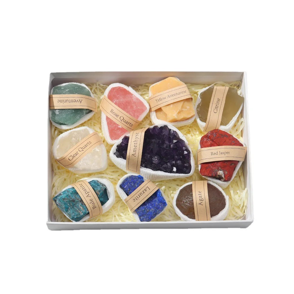 Wholesale Semi-precious Stone Crafts Natural Healing Crystal Box Sets