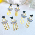 CENDA Handmade Beatiful Flower Tassel Polymer Clay Earrings for Women